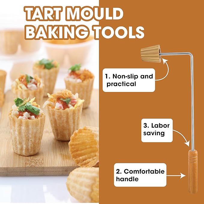 Malaysian Pie Tee Maker, Reusable Top Hats Mold for Nyonya Baking Egg Tart Mould, Kitchen Bakeware Fried Tool Gadget