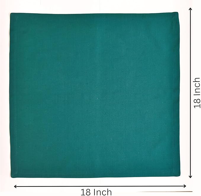 FINGERCRAFT Dinner Cloth Napkins, Cotton Linen Blend Mitered Corner Napkins Cloth 12 Pack Natural Premium Quality for Every Day Use, Parties, Easter, Thanksgiving, Weddings, 18x18 inch Teal Green