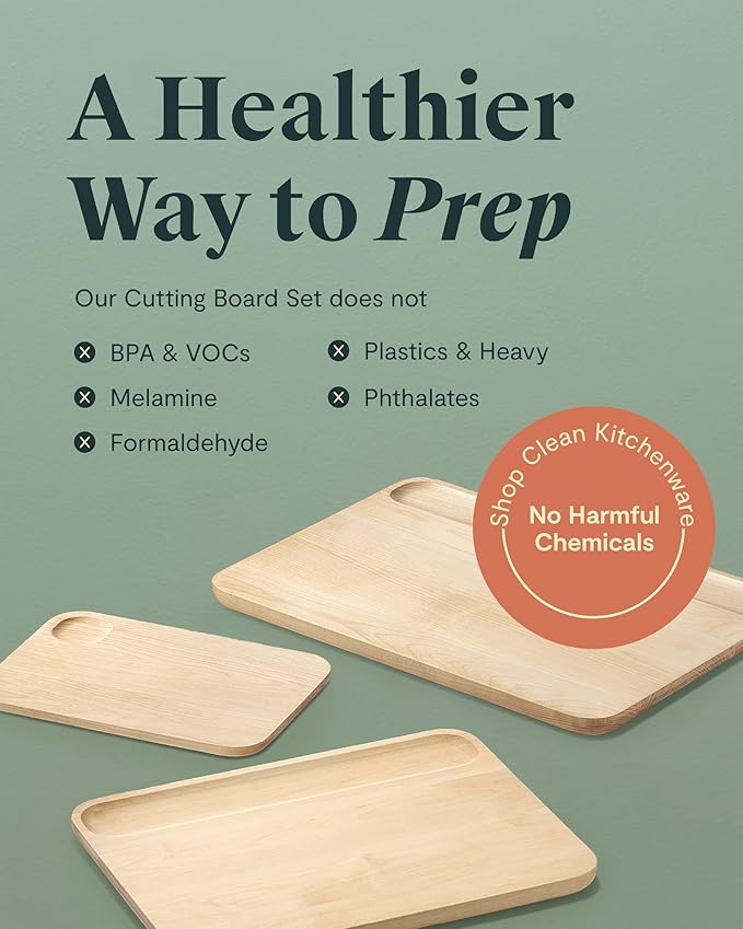 Caraway Cutting Board - Large (17 x 12”) - Double Sided Wood Cutting Board - Made From FSC-Certified Wood - Food-Safe Mineral Oil & Wax Finish