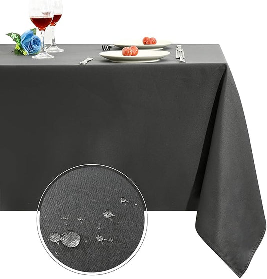 Obstal Rectangle Table Cloth, Oil-Proof Spill-Proof and Water Resistance Microfiber Tablecloth, Decorative Fabric Table Cover for Outdoor and Indoor Use (Grey, 60 x 102 Inch)