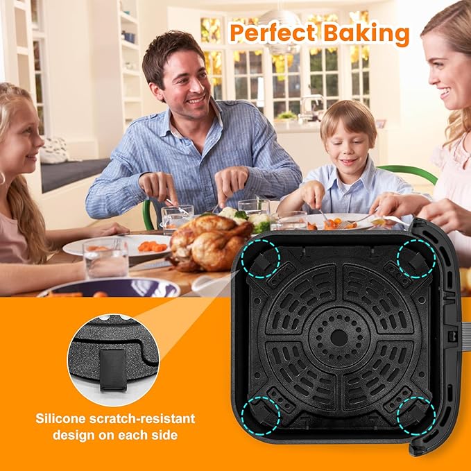 GWYSY Air fryer Accessories for Ninja AF181 Air Fryer Pro XL 6-in-1 6.5 QT, 8.5''× 8.0'' Air Fryer Grill Pan Grill Plate Tray Rack, Dishwasher Safe