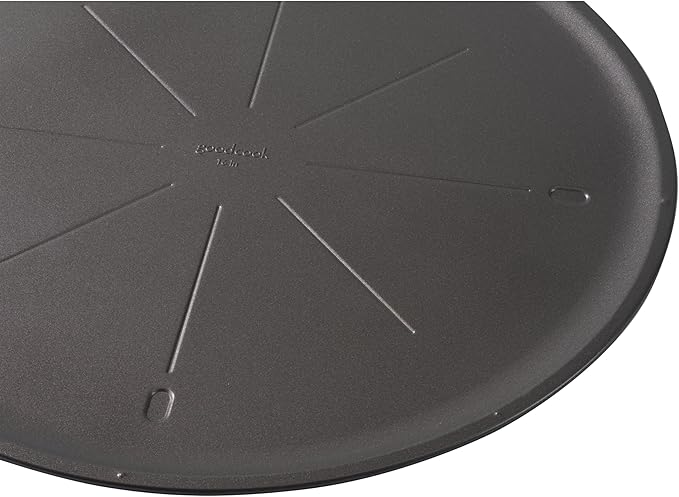 GoodCook Everyday Nonstick Steel Pizza Pan, 16", Cutting guide, Gray