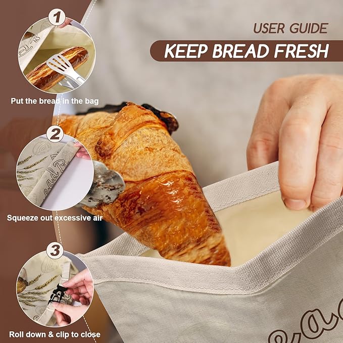 Beeswax Bread Bags for Sourdough, 2 Pack Reusable Bread Bag for Storage XL 17x13 Inch, Large Linen Bags for Homemade Sourdough - Keep Fresh, Freezer Safe