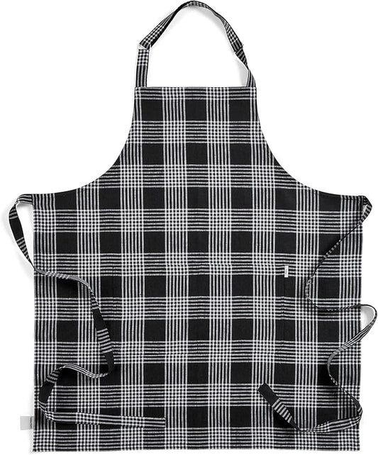 Solino Home Linen Bib Apron for Men & Women - 33 x 30 Inch Kitchen Apron with Front Pockets - Handcrafted from European Flax