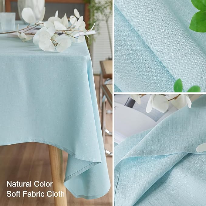 AUSSPVOCT Textured 50 Inch Round Tablecloth Up to 35'' Dia Tables Waterproof Spill-Proof Wipeable Table Cloth Wrinkle Free Circle Dining Table Cover for Birthday Farmhouse Outdoor Party Tablecloths