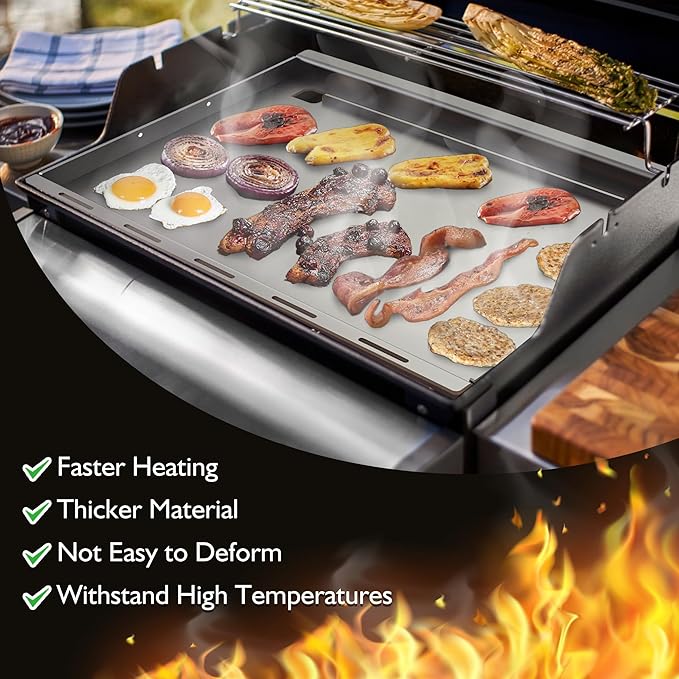 Grill Griddle 26" x 18.8" For Weber Genesis II & LX 300 Series Full Size Griddle Insert, Compatible with GS4 E310-E335 & S310-S340, 6788 Replacement Cooking Plate