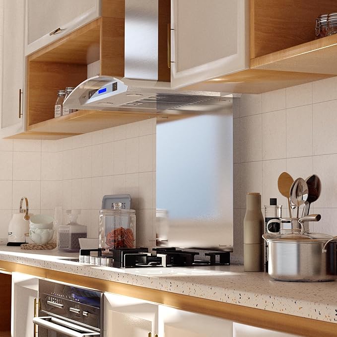EKON Stainless Steel Backsplash 24 x 30 Inch Wall Shield for Kitchen Easy Clean And Installation