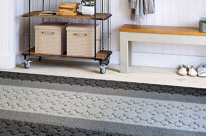 Custom Size Hallway Runner Rug Grey Color 31 inch Wide Select Your Length Non-Slip (Skid Resistance) Rubber Backing 30 feet x 31 inch