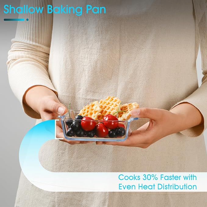 NUTRIUPS Mini 4.5x5.9x1.3in Square Glass Baking Dish for Oven, 10oz Square Cake Pan Glass Casserole Dishes for Oven