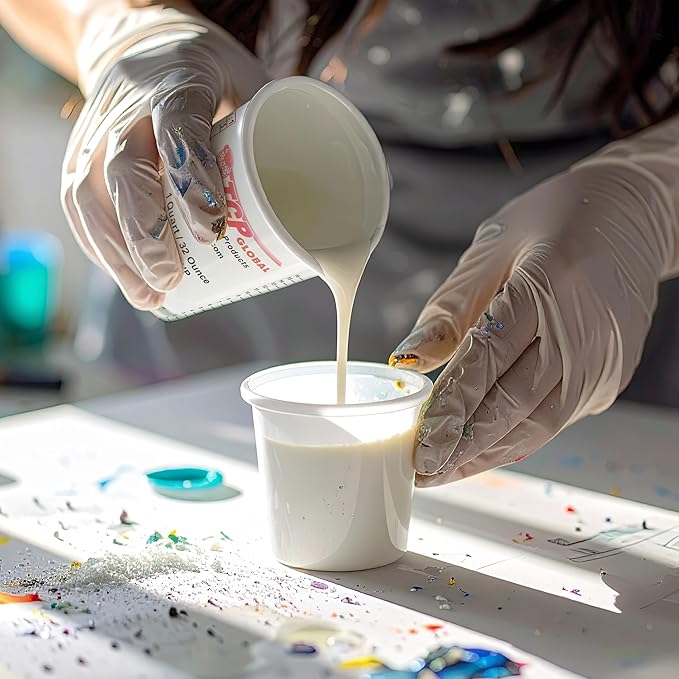 Custom Shop Paint Mixing Cups, 32-Ounce (36 Pack) - Plastic Measuring Cups for Liquids, Automotive Painting, Epoxy Resin, Acrylic Arts, Crafts, Disposable or Reusable, Graduated, Mixing Ratios