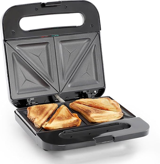 MegaChef Electric Non-Stick Aluminum Panini Press Sandwich Maker Grill, Compact Design, Panini Maker, Sandwich Grill, Countertop Grill Griddle (Triangle Plate)
