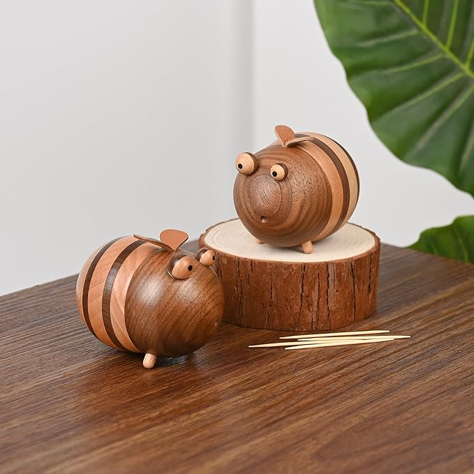 Bee Toothpick Holder Dispenser - Unique Kitchen Gadgets for Home Decor and Gifts, Cute Kitchen Accessories for Bee Lovers, Bee Decor - Perfect Kitchen Gifts Idea--Includes 150 Pcs Toothpicks