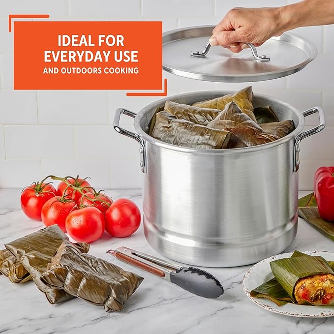 IMUSA 16 Qt Tamale Steamer Vaporera Stock Pot Aluminum Tamalera
