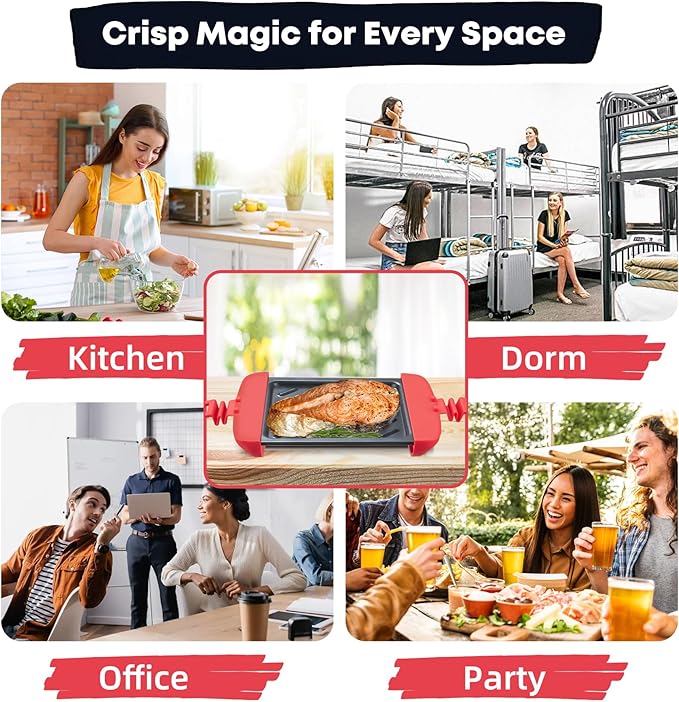 Microwave Sandwich Maker, Microwave Toastie Maker, Snack Maker & Panini Press, Microwavable Metal, Removable Non-Stick Plates Silicone Microwavable Cookware, Dishwasher Safe, Red