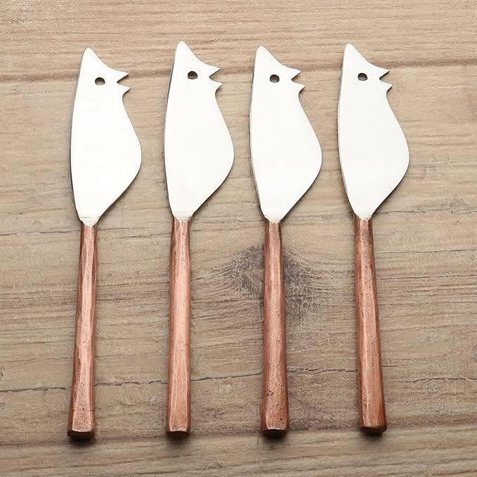 INOX artisans Medicki Ratoncito Cheese Spreader/Knife 4 Pc. Set