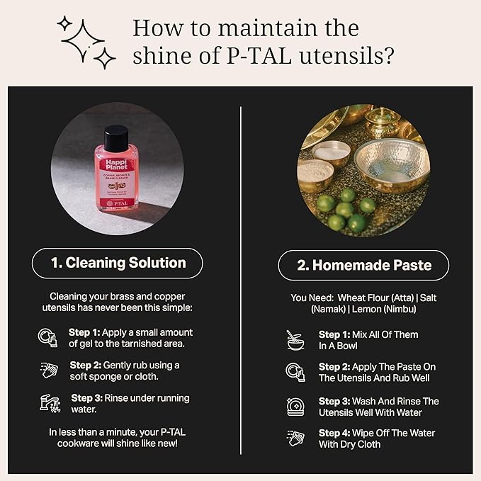 P-TAL Brass Wok With a Lid, Kadhai, Nonstick Wok Pan with a Tin Coating, Non-Toxic Cookware with Ayurvedic Health Benefits, PFOA and PFAS Free (Glass Lid Flat Base)