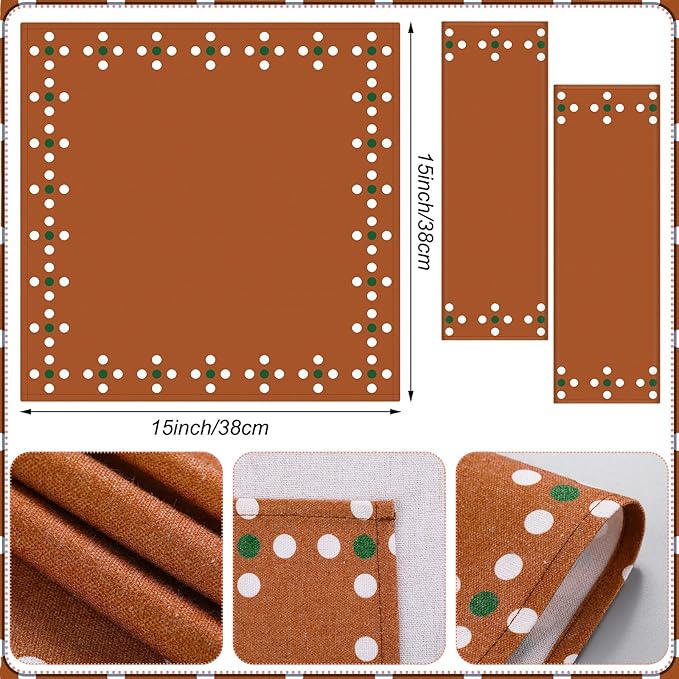 24 Pcs Mexicans Cloth Napkins Bulk Servilleta De Barro Mexicanos Reusable Terracotta Napkins for Cinco De Mayo Table Decoration Birthday Wedding Party Supplies