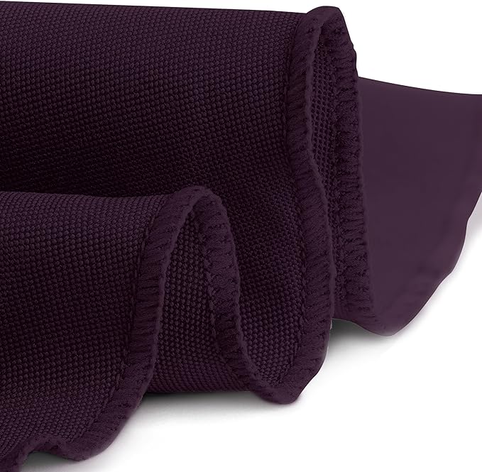 Gee Di Moda Round Tablecloth - 132 Inch Eggplant Round Table Cloth for 72 to 96 Inch Round Tables - Heavy Duty Washable Fabric - for Buffet Table, Holiday Party, Dinner, Wedding & Baby Shower