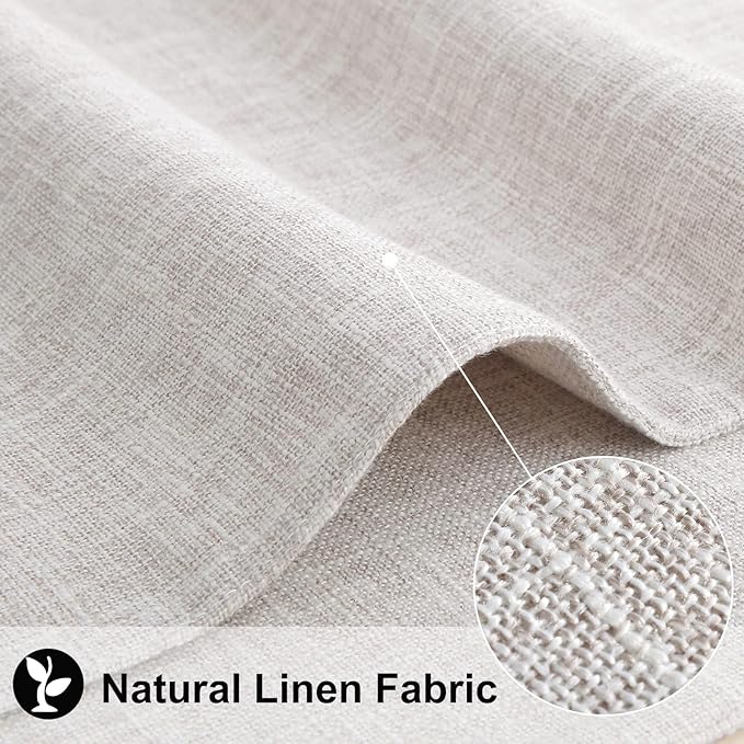 homing Cotton Linen Placemats Set of 6, Cloth Washable Farmhouse Dining Table Mats for Indoors & Outdoors, Easy to Clean, Neutral Beige, 13 x 19 Inch