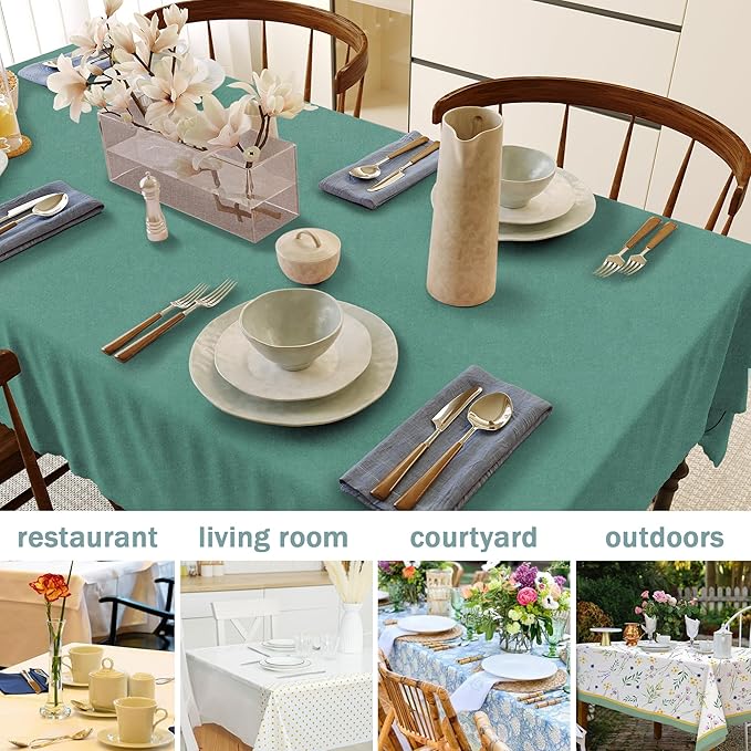HX&OD Rectangular Tablecloth Cationic Fabric Waterproof Stain Resistant Wrinkle-Resistant for Home/Decoration/Party/Buffet/Wedding/Dining Room/Camping