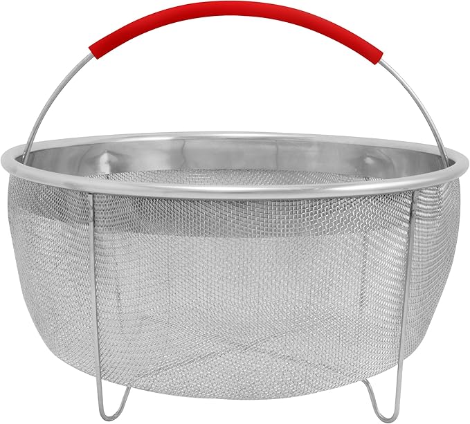 ExcelSteel 8.25" Stainless Steel Strainer Basket, Rinse Drain Sift Sieve Kitchenware Perfect for Pasta, Vegetables, Fruit