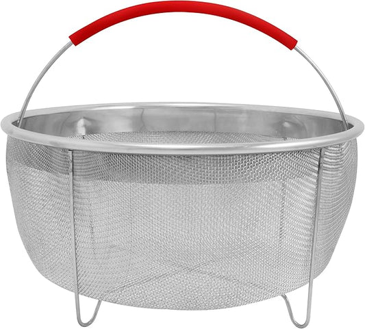 ExcelSteel 8.25" Stainless Steel Strainer Basket, Rinse Drain Sift Sieve Kitchenware Perfect for Pasta, Vegetables, Fruit