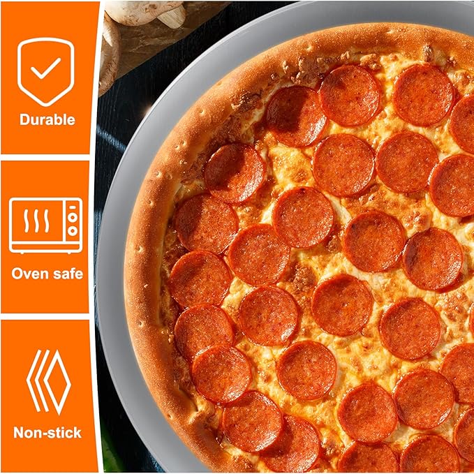 uxcell Pizza Screen, 10" Restaurant-Grade Aluminum Pizza Baking Screen with Holes Seamless for Pizza Party Kitchen Restaurant Cooking, Silver Tone