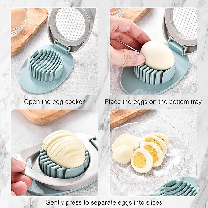 Egg Slicer for Boiled Eggs, Heavy Duty Egg Cutter with Stainless Steel Wire for Hard Boiled Eggs Kitchen Helper