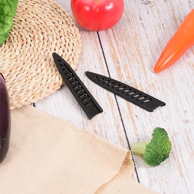 PATIKIL PP Safety Knife Cover Sleeves for 5" Utility Knife, 2 Pack Knives Edge Guard Blade Protector Universal Knife Sheath Portable for Kitchen, Black