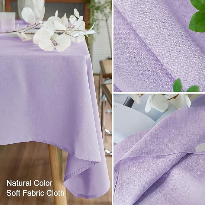 AUSSPVOCT Textured Tablecloth Round 60 Inch Waterproof Spill-Proof Wipeable Table Cloth Wrinkle Free Circle Dining Table Cover for Birthday Farmhouse Outdoor Party Tablecloths up to 44'' Dia Tables