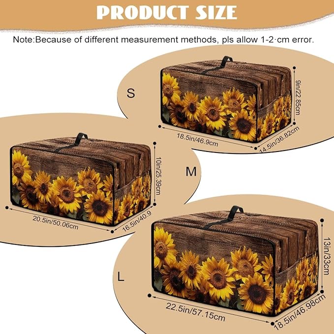 Doojoayie Sunflower Toaster Cover 4 Slice Kitchen Appliance Covers 18.5"x14.5"x 9" Small Appliance Dust Protector with Top Handle Easy to Storange