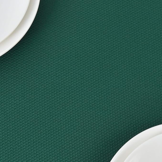 maxmill Textured Rectangle Tablecloth Water Resistant Wrinkle Free Spill-Proof, Soft Jacquard Table Cloth for Banquet Parties Event Holiday Dinner, Indoor and Outdoor Use, 60 x 84 Inch Hunter Green