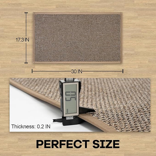 Kitchen Rug, Rubber Non Slip Kitchen Rugs Washable, Absorbent Runner Mat for Floor, Machine Washable Standing Mats for in Front of Sink, Door, Laundry, Entryway, Entrance (Brown, 30" × 17.3")