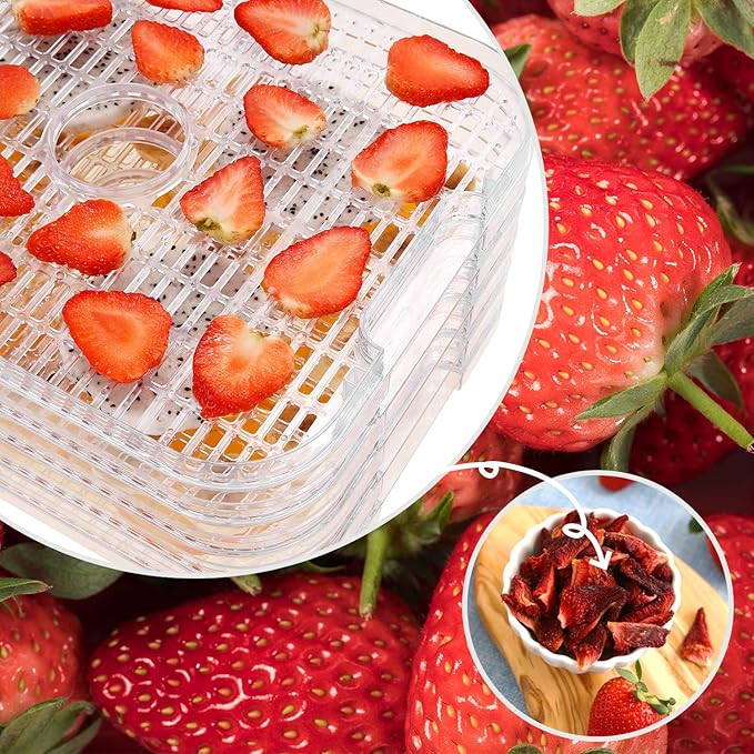 Food Dehydrator Machine, 400W 8 Trays Dehydrators for Food and Jerky with 72H Timer and 95-158℉ Temperature Control, BPA Free, Fruit Dehydrator for Fruit, Herbs, Meat, Veggies and Dog Treats, Upgraded