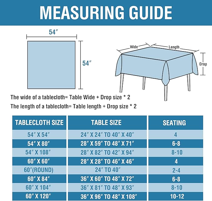 H.VERSAILTEX Linen Textured Table Cloths 54 x 54 Inch Premium Solid Tablecloth Spill-Proof Waterproof Table Cover for Dining Buffet Feature Extra Soft and Thick Fabric Wrinkle Free, Ivory