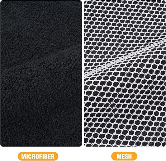 KinHwa Kitchen Washcloths for Dishes Absorbent Microfiber Dish Cloths Quick Dry Dish Rags with Poly Scour Scrub Side Ideal for Kitchen Cleaning (Black, 12inchx12inch 9 Pack)