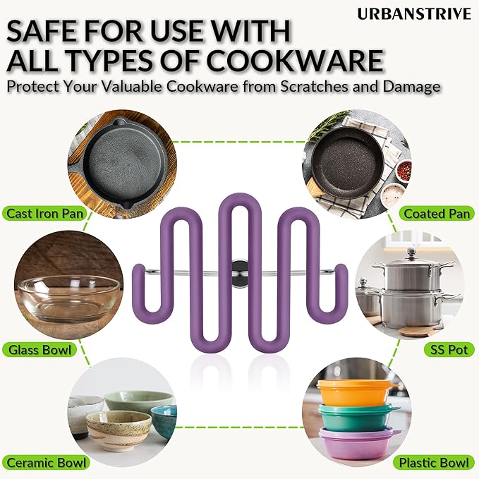 Urbanstrive Non-Scratch Silicone Potato Masher Kitchen Tool, Potatoes Masher Potato Masher Stainless Steel Wrapped In Premium Silicone, Potato Smasher, Purple