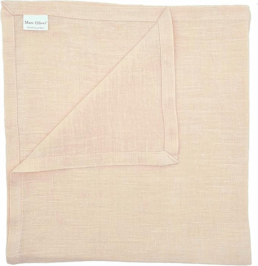Marc Oliver Linen Cloth Napkins Pink. Set of 4, 20" x 20", Handsewn Hem with Mitered Corners. Soft Washed, Reusable Pure Linen Cloth Napkin for Dinner Table, Kitchen, Wedding, Restaurant
