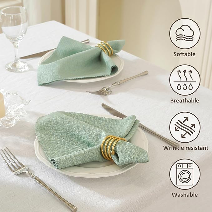 Cloth Napkins Set of 12 Reusable,UWWGKK 17x17 Inch Napkins Cloth Washable for Dinner, Restaurant,Wedding,Hotel