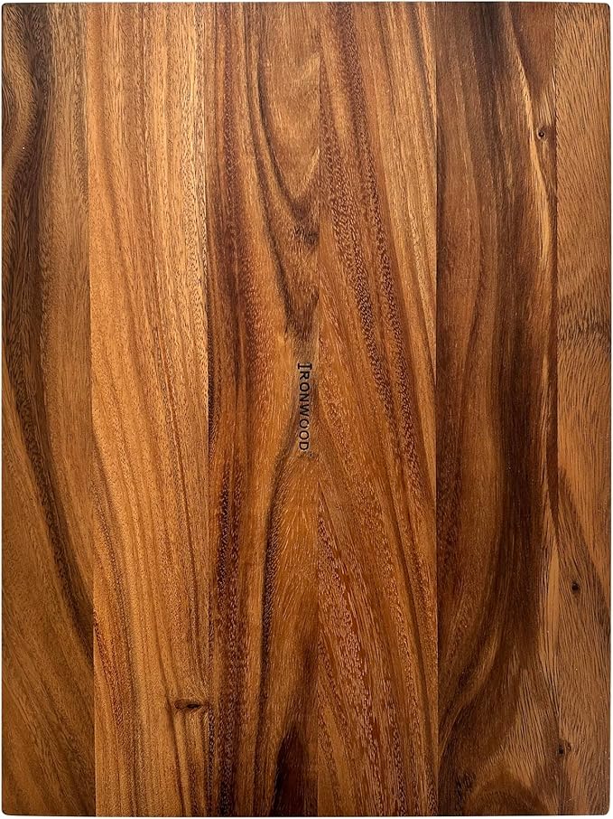 Ironwood Gourmet Hudson Carving Board, 15" x 20" Acacia Wood Cutting Board with Grip Pad and Juice Well
