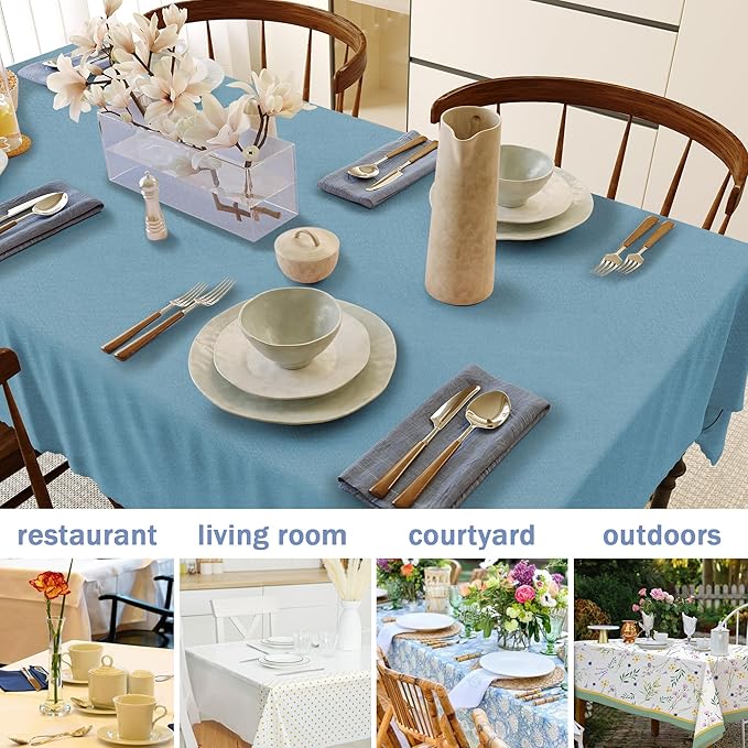 HX&OD Rectangular Tablecloth Cationic Fabric Waterproof Stain Resistant Wrinkle-Resistant for Home/Decoration/Party/Buffet/Wedding/Dining Room/Camping
