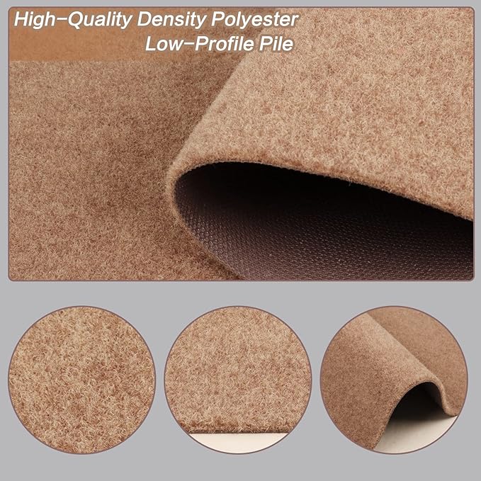 3' x 23' Runner Rugs with Rubber Backing, Indoor Outdoor Utility Carpet Runner Rugs, Sand, Can Be Used as Aisle for The RV and Boat, Laundry Room and Balcony