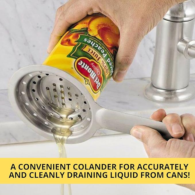 Universal Can Colander Stainless Steel – Small Multipurpose Food Grade for Large and Small Cans Vegetable Fruit Tuna Stainless Steel Strainer with Handle