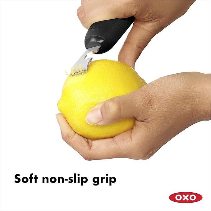 OXO Good Grips Citrus Zester With Channel Knife & 11244200 Good Grips Citrus Peeler, Black