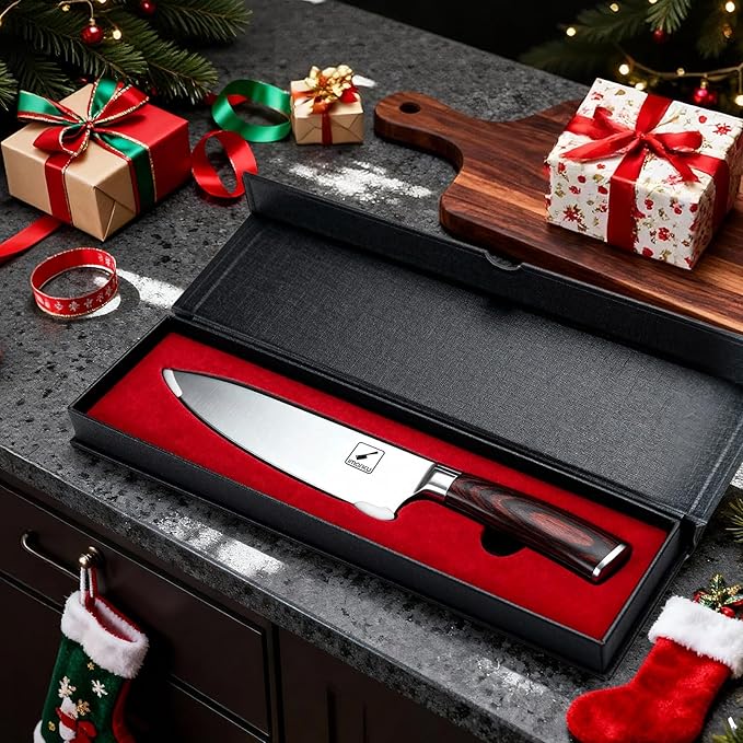 imarku Chef Knife 8 Inch, Professional Kitchen Knife in Japanese HC Steel, Super Sharp Knife With Ergonomic Handle, Cooking Knife With Gift Box, Kitchen Gadgets, Best Gifts for Family and Friends