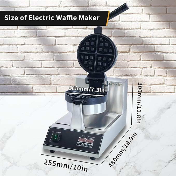 Belgium Waffle Makers, Commercial Waffle Maker,Belgium Waffles Iron Machine, Professional Intelligent, Digital, Non Stick, Stainless, For Hotel Restaurant Bakery Coffee Shop, 110V