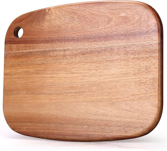Gtencemen Large Acacia Wood Cutting Boards for Kitchen with Hanging – Big Wooden Cutting Board for Vegetables, Bread, Steak, Meat, Cheese, Charcuterie - BPA Free, 14" x 11"