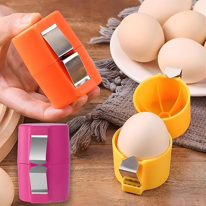 Precision Eggshell Opener– Stainless Steel Soft & Hard Boiled Egg Cutter, Heavy-Duty Shell Cracker for Clean, Perfect Cuts –Easy Breakfast Tool for Home, Chefs & Restaurants –No Mess, No Shell Pieces