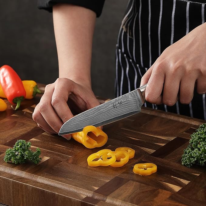 Wakoli EDIS 3-Piece Damascus Knife Set – Professional Kitchen Knives with VG10 Core Blades, 67-Layer Damascus Steel and Ergonomic Pakkawood Handles – Premium Chef Knife Set in Wooden Gift Box