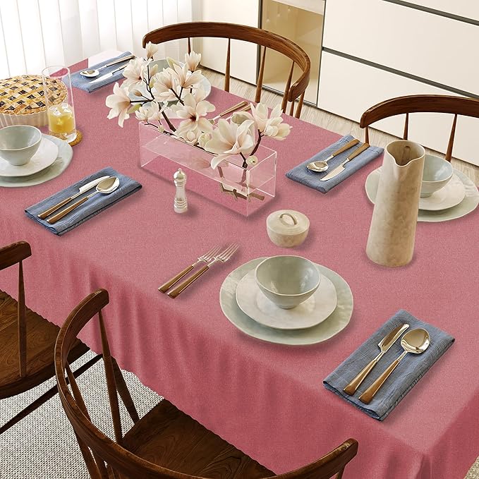 HX&OD Rectangular Tablecloth Cationic Fabric Waterproof Stain Resistant Wrinkle-Resistant for Home/Decoration/Party/Buffet/Wedding/Dining Room/Camping